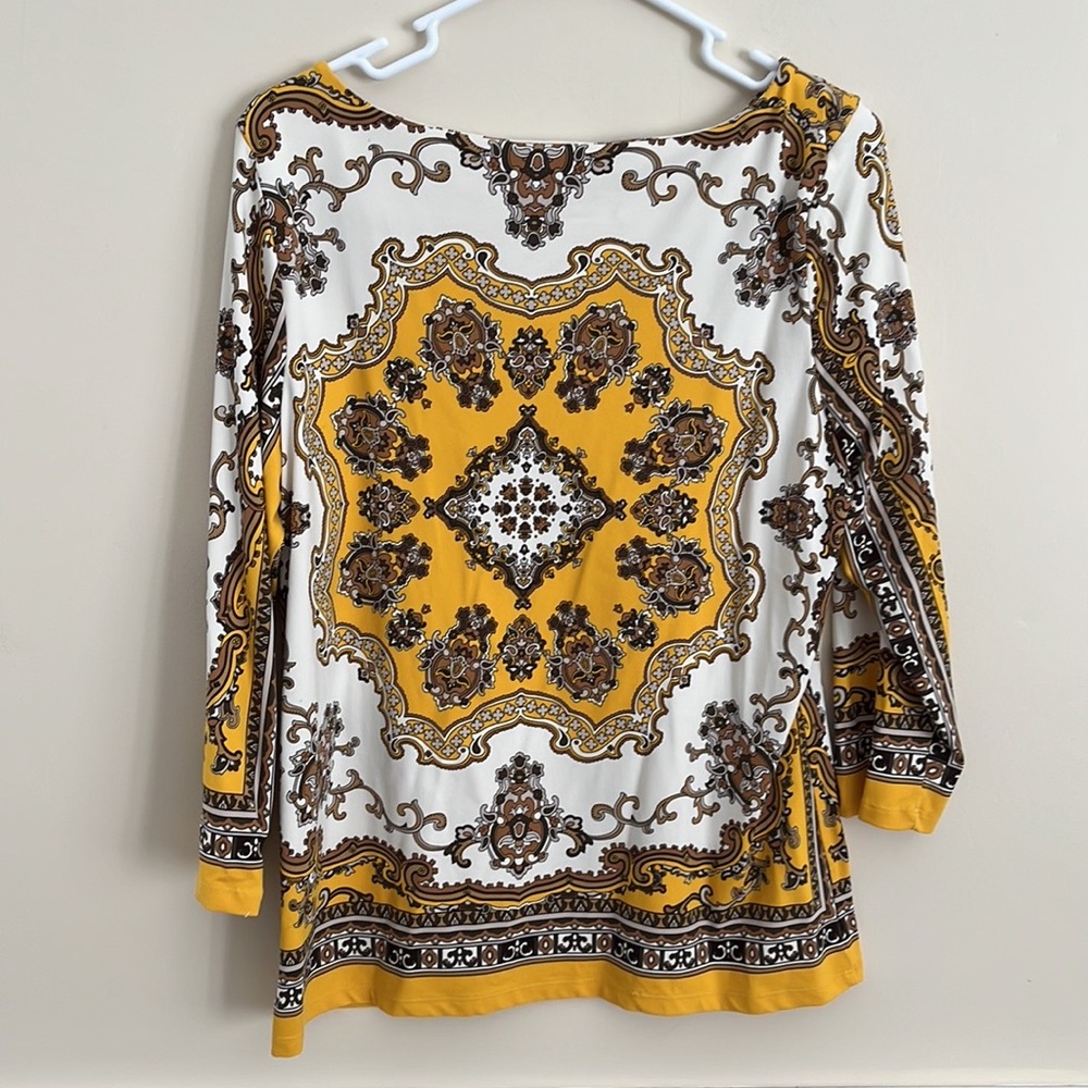 Elegant Yellow and Brown Women's Top